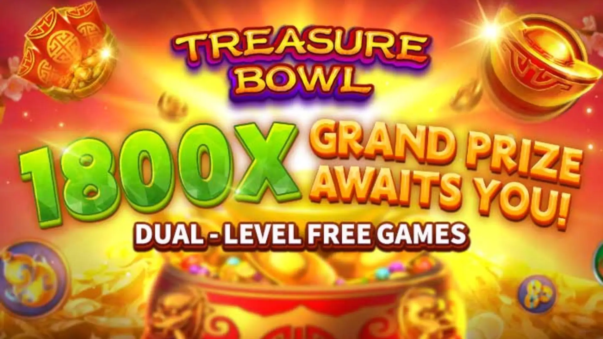 Multiplicadores Treasure Bowl lllboi - 7777x Máximo com Tigela Dourada
